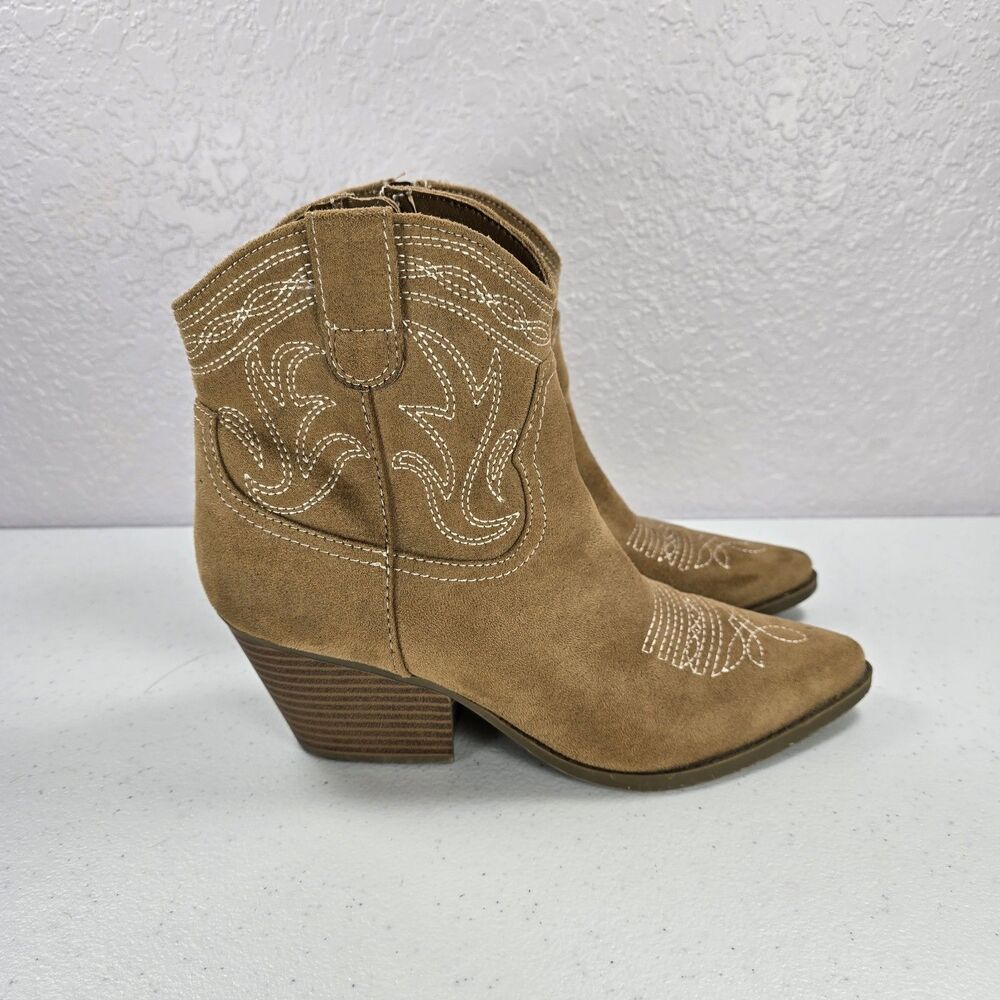 Indigo Rd Alydia Boots Womens 7 Western Ankle Boots Brown Tan